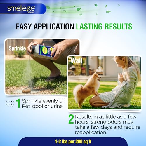 Image of SMELLEZE 2 lb. Yard Odor Eliminator for Dogs - Long-Lasting Turf Cleaner for Pet Urine Outdoor & Poop | Safe for People, Pets, Plants & Planet | Works on Grass, Gravel, Patios & Kennels