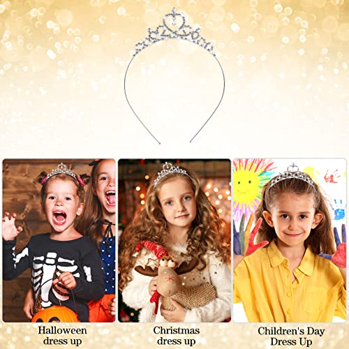 WLLHYF Silber Prinzessin Krone Kristall Schärpe Tiara Strass Stirnband Haarschmuck für Geburtstag Weihnachten Dekoration Frauen Mädchen Braut Hochzeit Haarbänder Schmuck (Silber)