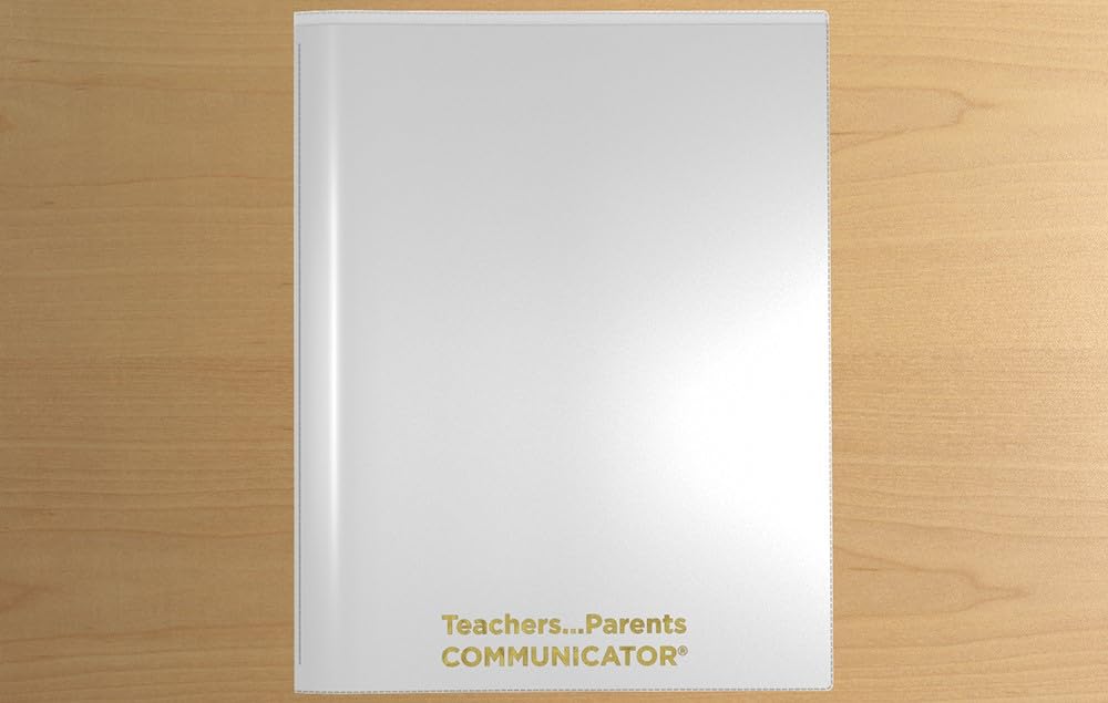 Nicky's Folders® English Communicator, Parent-Teacher Folder, Patented Tear-Resistant Flexible Plastic 2 Inside Pockets, 2 Exterior Sleeves, Letter