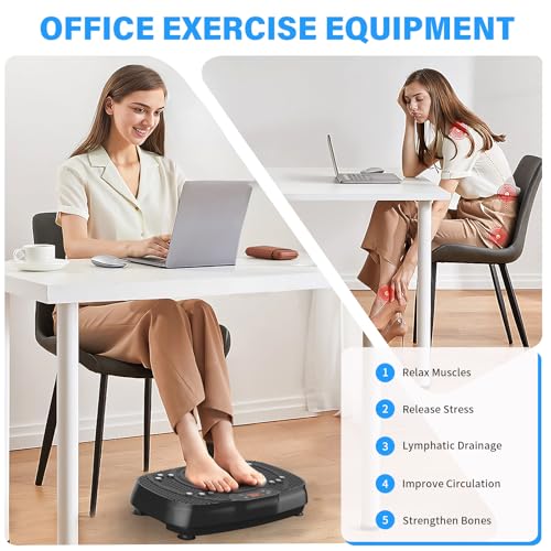 Vibration Plate Exercise Machine: TISSCARE Weight Loss and Lymphatic Drainage Vibrating Plates, Whole Body Workout Sculpting Platform for Home Fitness Fat Burner, for Women Men - Image 6
