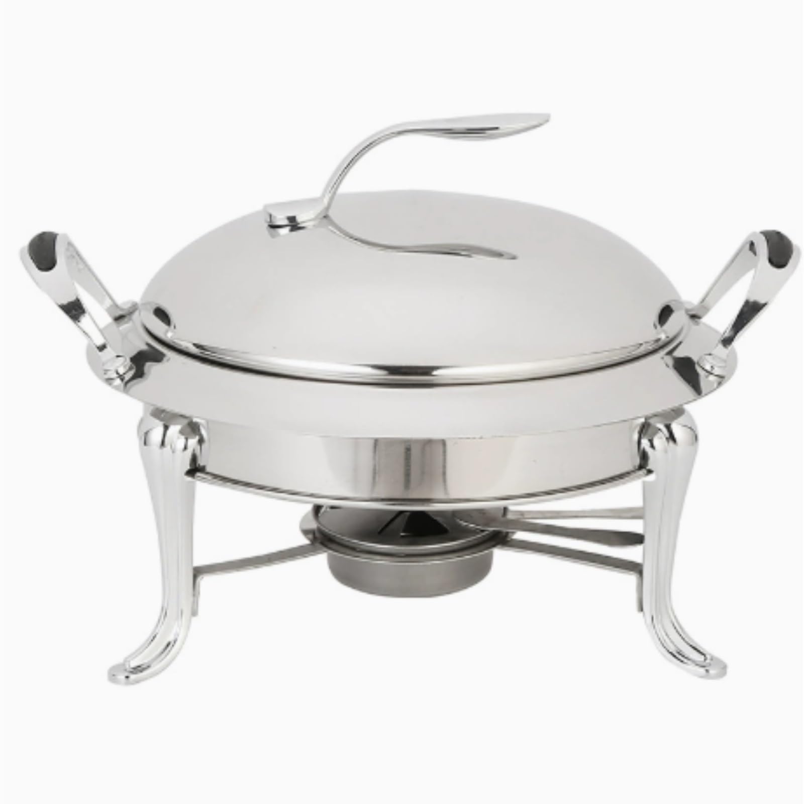 Set scaldacontenitori e scalda Buffet Cucina a Buffet | Scaldavivande rotondo in acciaio inossidabile con coperchio, set da buffet rotondo for scaldavivande(Silver,22cm)