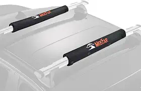MeeFar Suporte De Teto Universal Para Carro, Sistema Transporte Bagagem Caiaque, Prancha Surfe, Canoa, Inclui 2 Cintas Amarração Resistentes, Corda E Cinta Laço Rápido (Uso Com Barra Transversal)