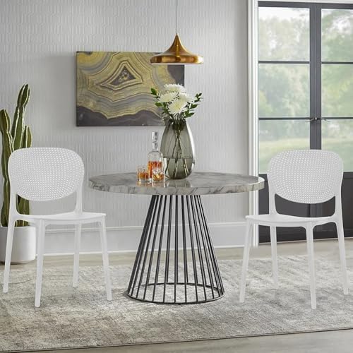 Image of Dream Furnishing - Set of 4 Stackable Dinning Chairs for Home Cafe Office Hotel for Indoor and Outdoor Patio (White)