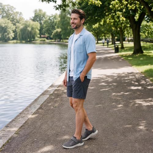 Image of FitVille Wide Diabetic Walking Shoes for Men, Lightweight Non-Slip Breathable Casual Shoes for Swollen Feet for Standing All Day