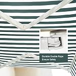 Diensweek 10×8 Patio Awning Retractable Fully Assembled Manual Commercial Grade Quality 100 280G Ployester Window Door Sunshade Shelter Deck Canopy Balcony P100 Series GreenWhite Stripes