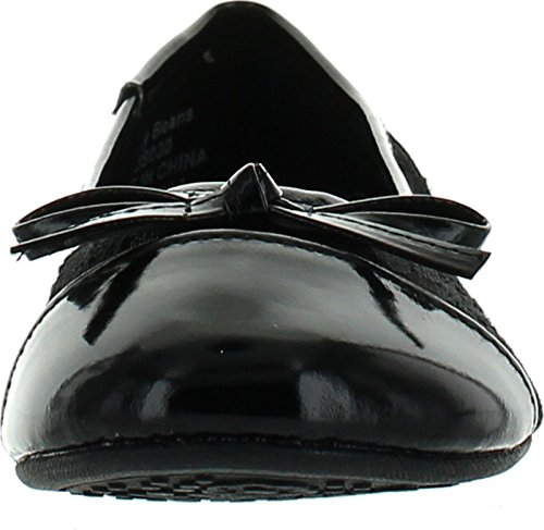 Jelly Beans Poss Kid's Big Girl Fashion Mesh Bow Ballet Flat Shoes,Black,93