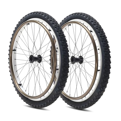 Conjunto de ruedas traseras para silla de ruedas deportivas, ruedas todo terreno de 24 pulgadas con rodamientos de 12.7 mm