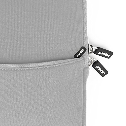 Pawtec Shockproof Neoprene Protective Storage Carrying Sleeve Case - Compatible with Apple 12.9 Inch iPad Pro Retina Tablet - with Extra Storage Pocket for Accessories and Wall Charger (Silver) - Thumbnail 4