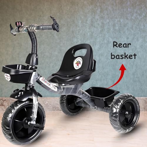 Image of Maanit Kids Tricycle with Rear & Front Basket | Comfortable Cushioned Seat with Safety Belt | Baby Trike for Boys & Girls Ages 2 to 4 Years | Sturdy & Safe Tricycle