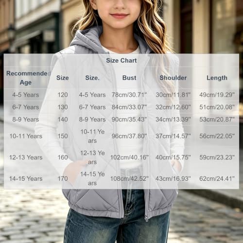 Piuwrlz Girls Hooded Puffer Vest Zip Up Sleeveless Jacket - image 5