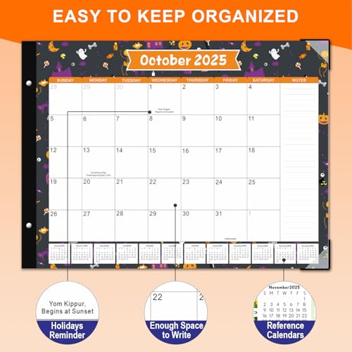 Image of Desk Calendar 2025-2026, KOPEESY 22 inch x 17 inch Large Desk Top Calendar with Plastic Cover, 18 Months From January 2025 to June 2026