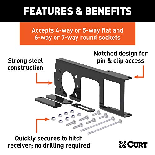 Curt 58000 Easy-Mount Vehicle Trailer Wiring Connector Mounting Bracket For 2-Inch Receiver thumb #2