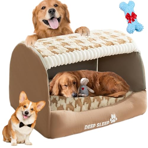 Cozy Dog House Bed Gemütliches Hundehaus Cozy House Dog Bed hundehöhle indoor höhle hund hunde höhlenbett hundehaus für drinnen (braun,XL)