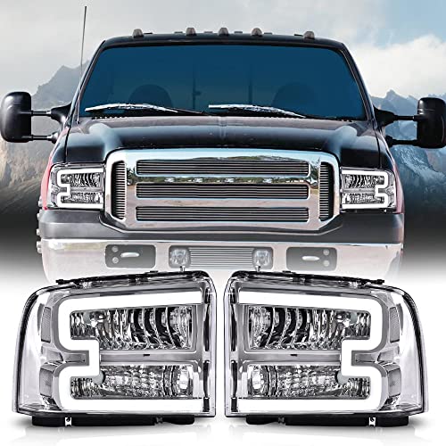 Image of PIT66 LED Front Headlights Assembly Fit F250-F550 2005-2007, 05 Excursion