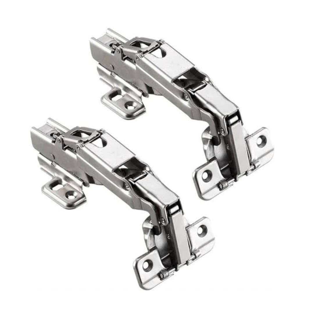 Adison 165-180 Degree Wardrobe Hinge with Screws |Soft Close | Pack of 1 Set (2 Pieces) mild Steel Kitchen Corner Concealed Hinge Full Overlay Concealed Cabinet for Modern Kitchens,Easy Access