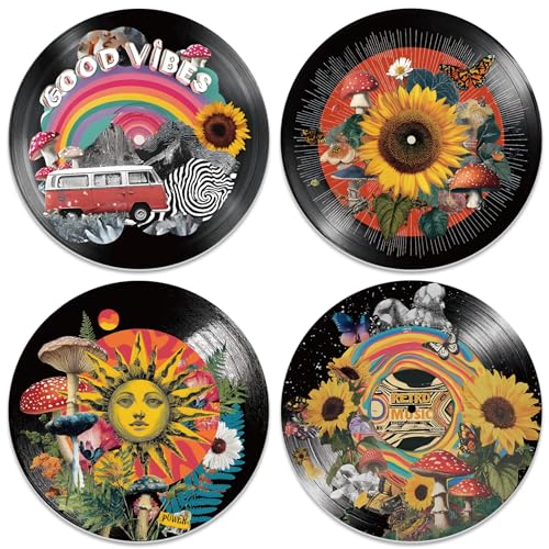 Disques vinyles 30 cm style hippie DOODLREAM aux motifs rétro