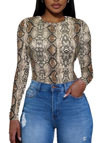 Women's Long Sleeve Basic Tops - Crew Neck Casual Going Out Y2K Fall Top Fitted T Shirt Clothes3