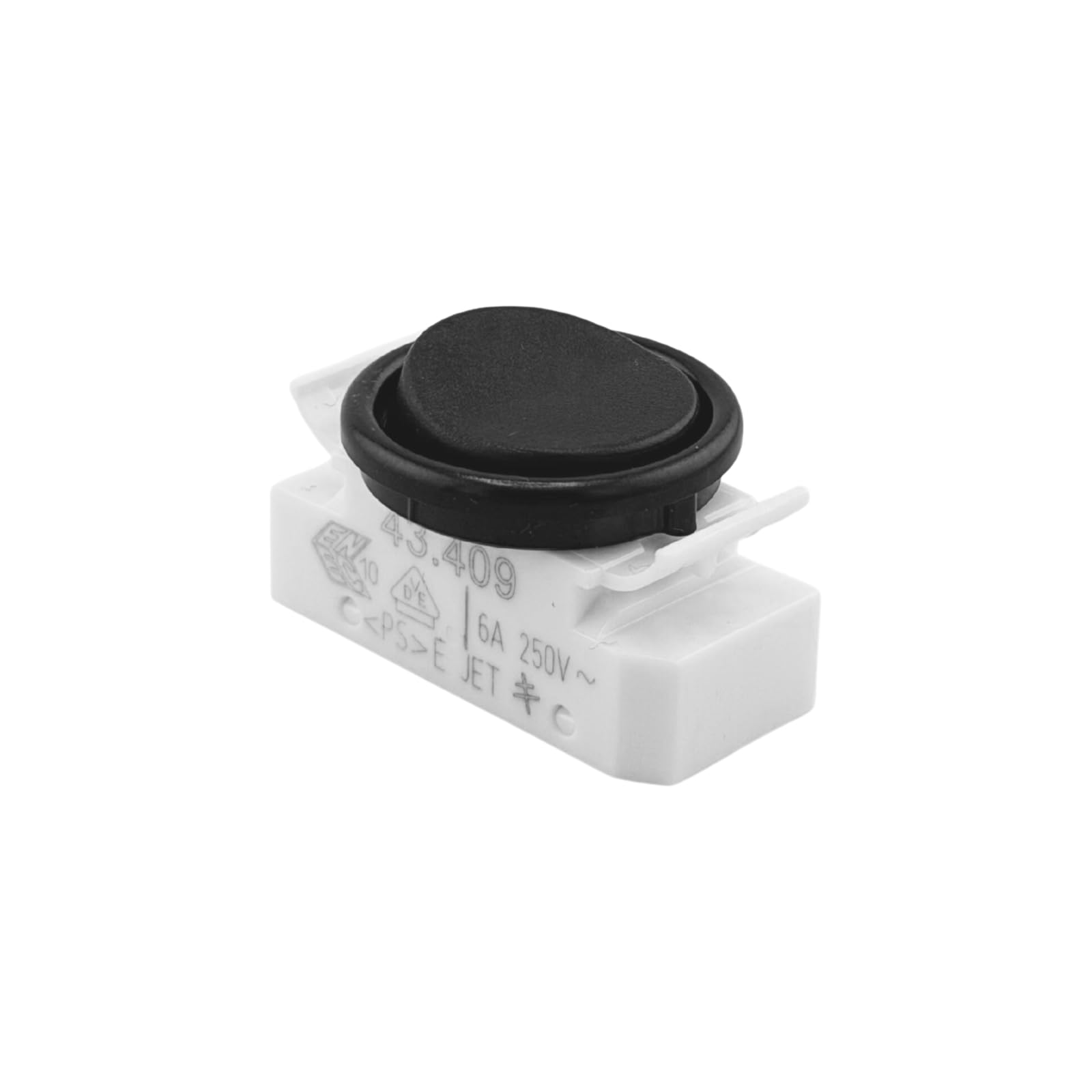 Interruptor basculante BJB 43.409 1 pieza interruptor redondo basculante ON/OFF iluminación de PVC empotrable para lámparas, repuesto pequeño negro