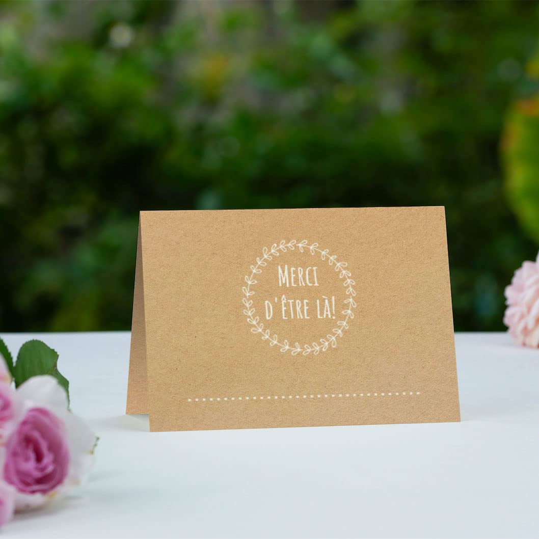 Marque-Places Partycards - Lot De 50 Cartes A7 Pour Mariage, Baptême, Anniversaire - Déco De Table Élégante