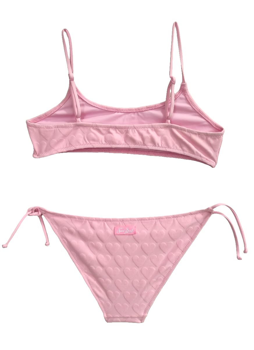 Saint Barth Mc2 Costume Bikini 2 Pezzi Jaiden Rosa con Cuoricini a Rilievo