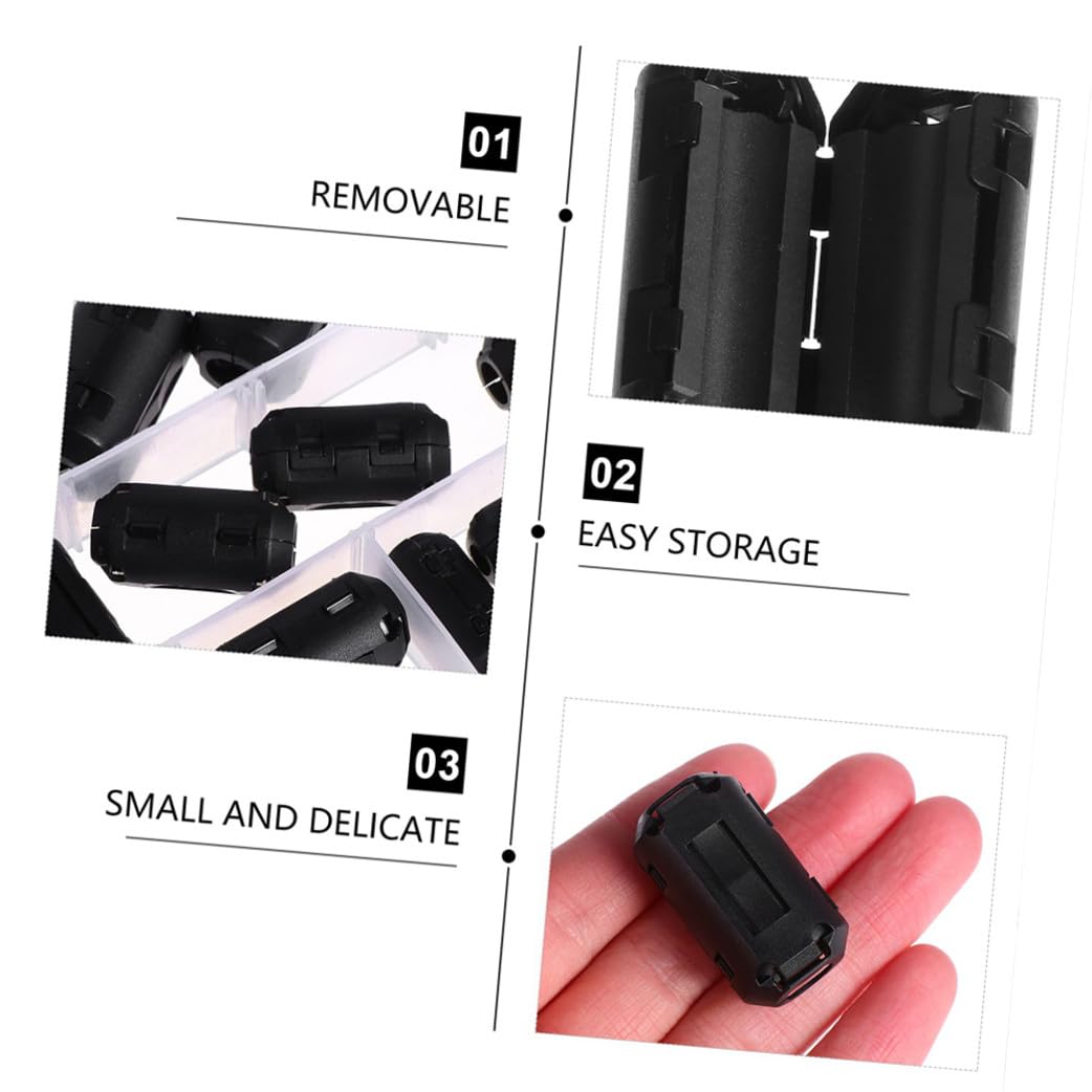 36 Pezzi Filtri Antirumore Clip in Plastica e Nucleo in Ferrite Rimovibile, Anelli di Cordone Antinterferenza per Cavi Dati, Accessori Elettronici per Installazione Audio Veicoli