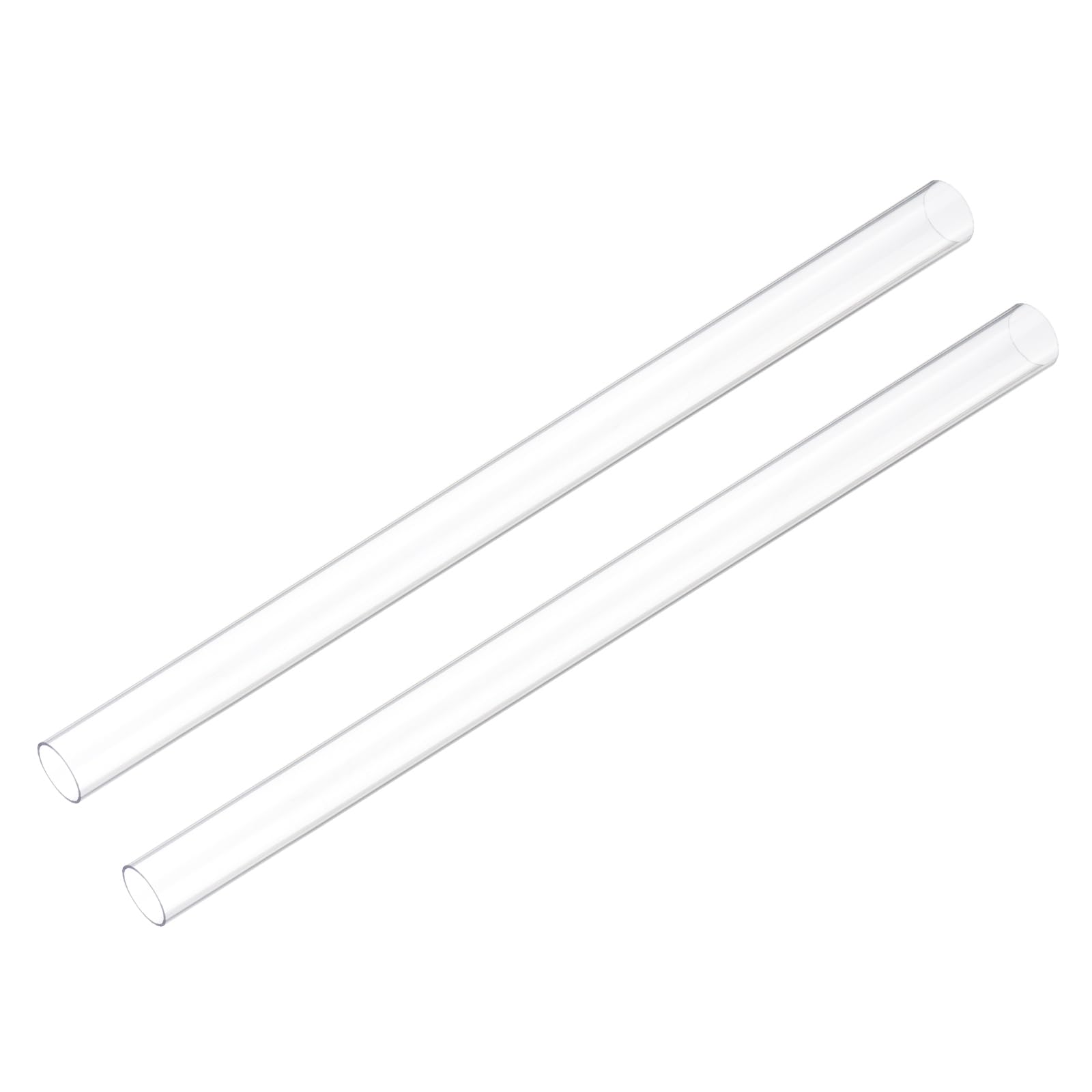 uxcell 2pcs Rigid Round Clear Tubing 14mm(5/9") ID x 17mm(11/16") OD x 1Ft(305mm) Length Plastic Tube