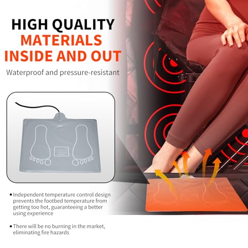 Image of Portable Personal Far Infrared Sauna Box for Home with 660nm Red Light Threapy Bulbs, Remote Control, Heating Foot Pad, Upgraded Comfortable Chair