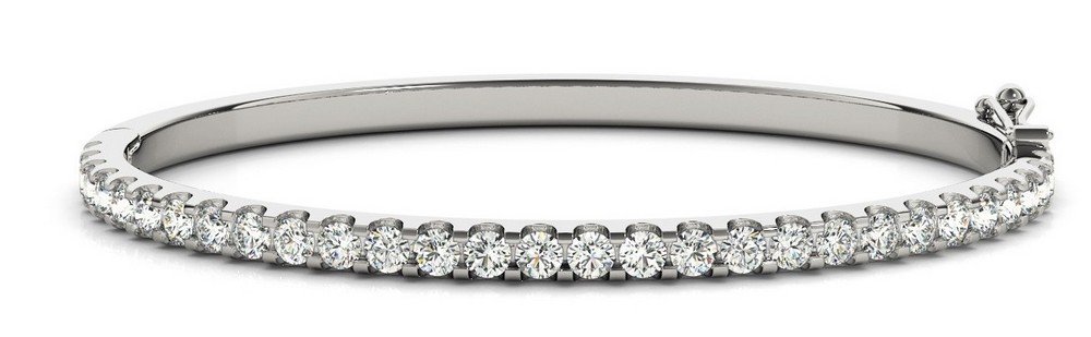 Houston Diamond District 1 to 8 Carat LAB GROWN Diamond Bangle Bracelet Ultra Premium Collection (E-F Color, VS2-SI1 Clarity) Platinum 1 Carat