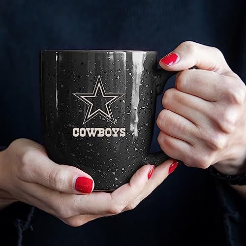 Image of Rico Industries NFL Football 16 oz Team Color Laser Engraved Speckled Ceramic Coffee Mug