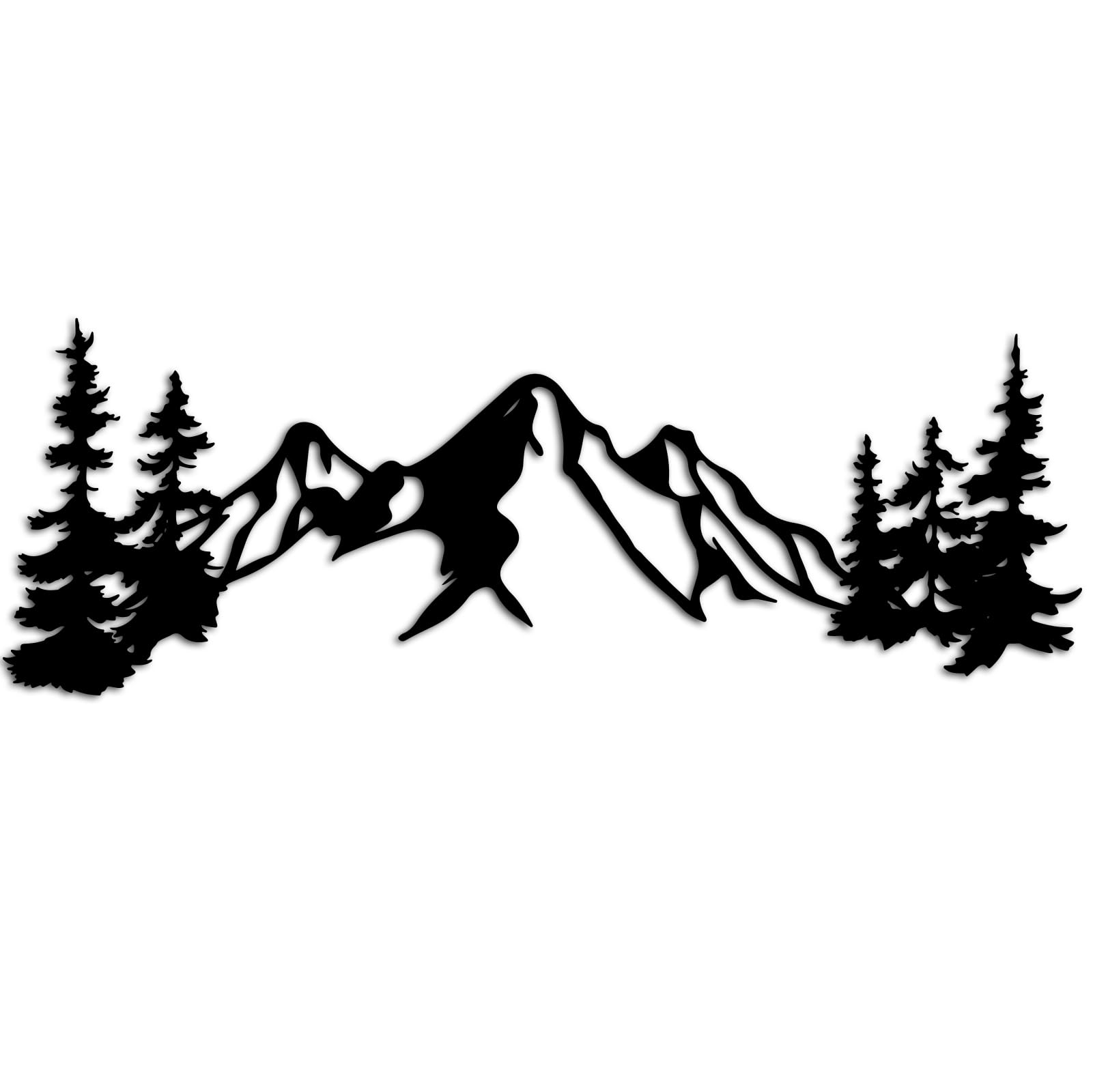 Yuzhuo Metal Mountain Wall Art Decor, Mountain Forest Silhouette Art Suitable for Living Room Bedroom Indoor Outdoor Garden Home Decoration