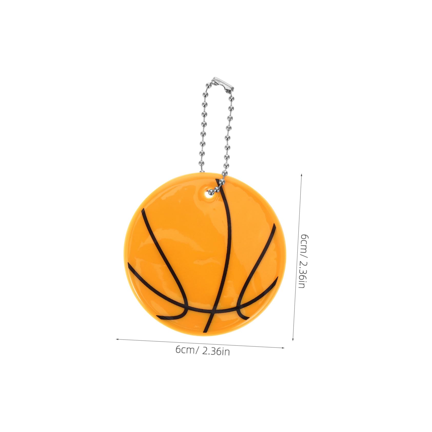 BESPORTBLE 6Pcs Basketball Reflective Pendants for Bags Durable Keychain Accessories High Visibility Reflectors for Backpacks and Bike