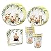 Jungle Party Geschirr-Set für 25Gäste, 125-teiliges Wald-Einweggeschirr-Set Pappteller Tassen Servietten Strohhalme Banner für Geburtstagsfeier Babyparty Dekoration (25 set)