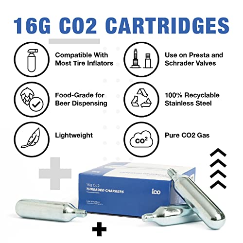 Cartucho CO2 bicicleta roscado 16g de grado alimentario 2