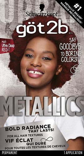 Got2b Metallics Permanent Hair Color, M65 Deep Red