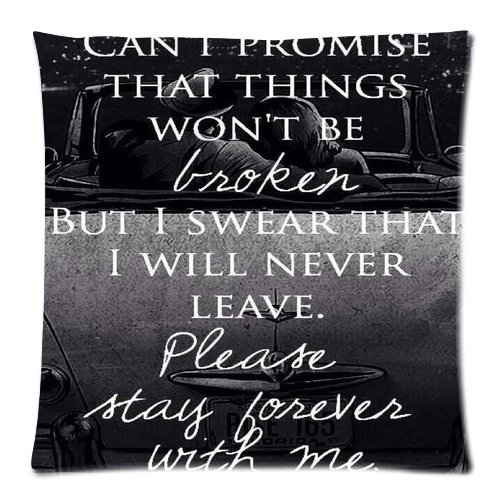 Custom Sleeping with Sirens With Lyrics Zippered Pillow Case 18x18 Inch (two sides)