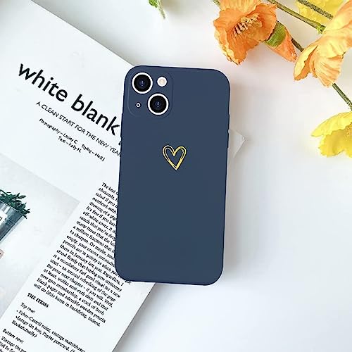 Image of Wirvyuer for iPhone 14 Case Cute Slim Shockproof Phone Case with Wireless Charging Support and Protection, Navy Blue