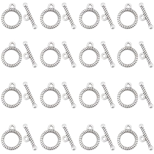 SUNNYCLUE 1 Box 100 Sets Toggle Clasps Toggle Jewellery Clasps Toggle Bracelet Clasps T Bar Clasp Closure Clasps Fastener Hook Toggle Connectors for Jewellery Making Clasps Bracelets Necklace DIY