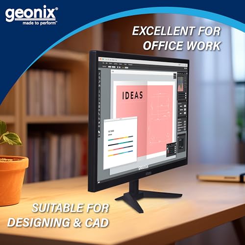 Image of GEONIX PC Monitor (49.53 cm /19.5 Inch) | Display Output-VGA & HDMI | LED Display | Resolution 1600 x 900 | Power Consumption 21W(Max) | 3 Years Warranty