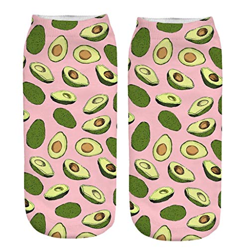 ISTU Women 3D Cartoon Funny Crazy Cute Fruit Amazing Novelty Print Ankle Socks