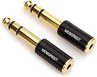 Vista 11 de MOBOREST Adaptador de Cobre Puro Macho de 1/4 a Hembra de 1/8, Adaptador Estéreo Macho de 6.35mm a Conector Hembra de 3.5mm, Paquete de 2 Rojo