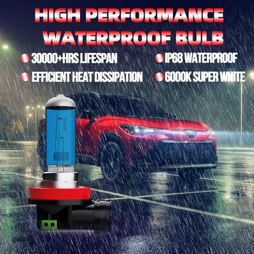 Image of Fog Light Bulbs Fit For Ford Edge 2007-2010, H11 High Performance Fog Lights Halogen Light Bulb, 6000K White Light, Pack of 2