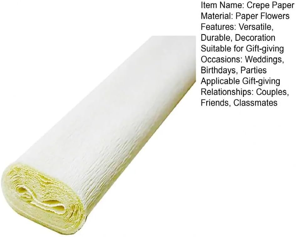 Crepe Paper Roll, Crepe Paper Rolls Pack of 2 50 by 250 cm Multicolor for Crafts DIY Art Projects Decor(Yellow)