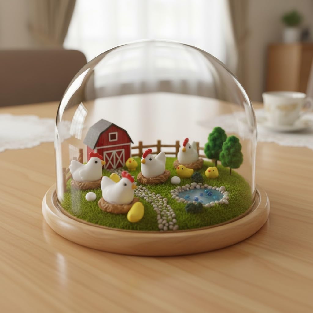 Mini Resin Hen Family for Fairy Gardens -5