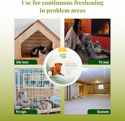 Image of Citrus Magic Pet Odor Absorbing Solid Air Freshener for Home, Air Purifier, Fresh Citrus, Must have Pet Supplies, 8 Oz (Pack of 12)