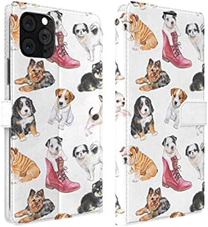 Mertak Wallet Case Compatible with iPhone 13 Pro Max 12 11 SE Xr Xs X 8 Plus 7 6s Yorkshire Protective Folio Magnetic Cute Puppies Cover Dogs Flip Card Holder Slim Fit Animal Husky Breeds Lightweight