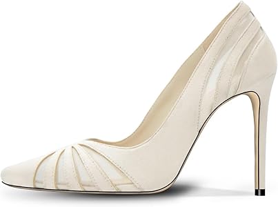 Amazon.com | HOCHFART Women's Mesh Pumps Pointed Closed Toe High