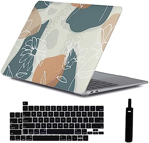 LanBaiLan Compatible for MacBook Pro 13 inch with Touch Bar 2022 2021 2020 2019 2018 2017 2016 M1 M2 Chip A2338 A2289 A2251 A2159 A1989 A1706 A1708, Laptop Hardshell Case & Keyboard Cover,Art Flower
