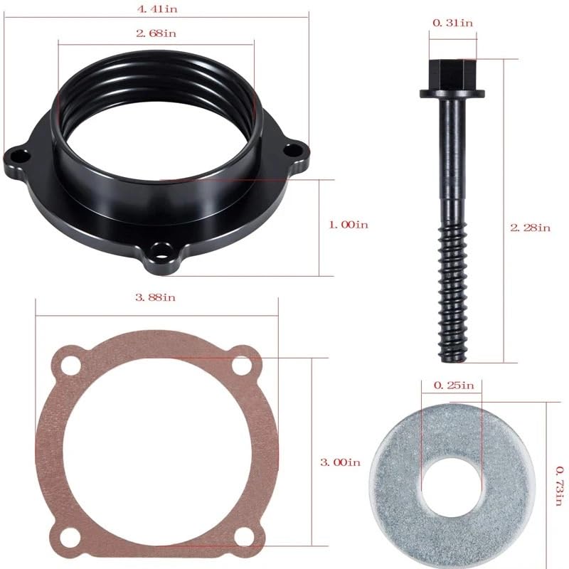 Espaciador cuerpo mariposa Jeep Wrangler para eliminar el retardo de aceleracion en 3.6L 4