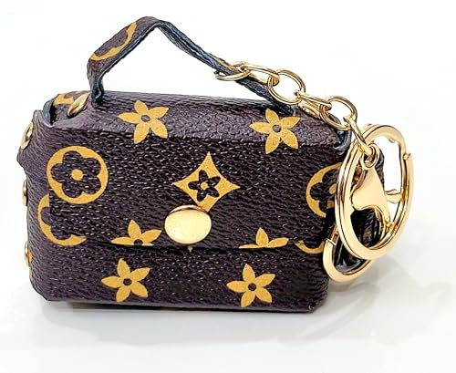 Image of JSR Designer Mini Bag Keychain with Tassel, Gold Chain, Multiple Patterns, Fashion Accessory For Car Bike Purses And Gifting