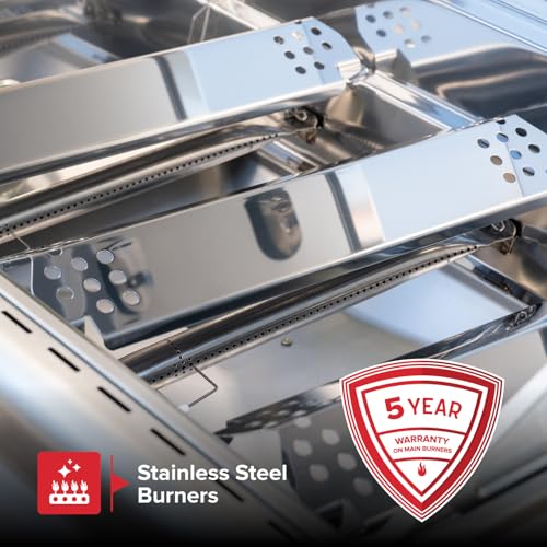 Image of Nexgrill Stainless Steel 3-Burner Propane Gas Grill w /Foldable Side Shelves, 40,500BTUS, 591.05 sq. in. Cooking Area, Perfect for Outdoor Cooking & Grilling, BBQs, Backyard, Tailgating, 720-0830MN